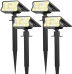 HGGH Solar Lights Outdoor Waterproof IP67, 60 LED 3 Lighting Modes Solar Spot Lights Outdoor for Yard Garden Pathway Landscape, Auto On/Off, Function 2 in 1(Warm White, 4 Pack) by Home