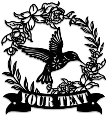 MeMate Personalized Garden Metal Signs Outdoor Décor, 8" - 24" Garden Signs Metal, Hummingbird Flowers Garden Signs to Personalize, Shed Shed Sign, Rustic Plaque by MeMate