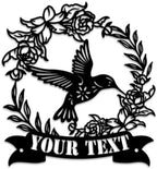 MeMate Personalized Garden Metal Signs Outdoor Décor, 8" - 24" Garden Signs Metal, Hummingbird Flowers Garden Signs to Personalize, Shed Shed Sign, Rustic Plaque by MeMate