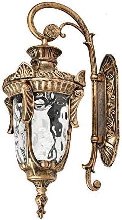 Rustic Waterproof Outdoor Wall Lamp - Vintage Kerosene Lantern Style Sconce with Glass Shade for Courtyards, Balconies, Aisles, and Corridors,Brass - Image 6