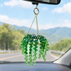 Green Beaded Plant Sun Catchers Crystal Beads Plants Hanging for Window - Image 2