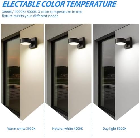 Motion Sensor Outdoor Lights, Aluminum Outdoor Wall Sconce, LED Porch Lights, Exterior Lighting fixtures, Waterproof 3000K/4000K/5000K Front Porch Light for Garage Enterway - Image 3