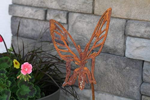 Bugs, Bees and Butterfly Garden Yard Stake Sign 20 to 33 Inches Tall (Small Butterfly Stake 22" Tall, Naturally Rusted) - Image 5