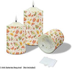 Cozeyat Flickering Flameless Electric Candles with Timer 3Pack, Fall Ginkgo Leaf Print LED Candles Battery Operated, Realistic Wax Pillar Tealights for Home Indoor Outdoor Decor - Image 3
