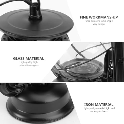 Homoyoyo Vintage Retro Wall Lamp Black Metal Kerosene Style Lantern Wall Light for Restaurant and Bedroom Indoor Decorative Sconce Without Bulb - Image 7