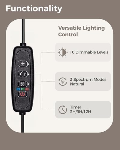 Bamworld Grow Lights for Indoor Plants, 2 Head Full Spectrum Plant Lights - Image 6