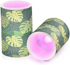 Boho Chic Tropical Palm Leaves Flameless Candles with Remote Control Candles with Timer Waterproof Electronic Lights Glitter Led for Night Battery Operated Pillar 2-Piecing Set - Image 2