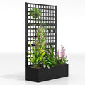 Outsunny Galvanized Raised Garden Bedw/Trellis 43" x 16" x 70" Black by Outsunny