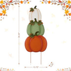 Glitzhome Set of 3 Fall Stacked Pumpkin Yard Stakes 36 Inch Iron Outdoor Decor - Image 3