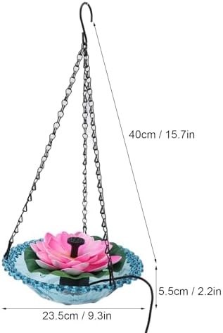 Hanging Solar Bird Bath Fountain, Hanging Bird Bath with Solar Fountain Pump, Bird Bath Fountain, Solar Powered Metal Bird Bath Bowl for Outdoor Garden Backyard Patio - Image 2