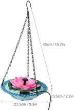 Hanging Solar Bird Bath Fountain, Hanging Bird Bath with Solar Fountain Pump, Bird Bath Fountain, Solar Powered Metal Bird Bath Bowl for Outdoor Garden Backyard Patio - Image 2