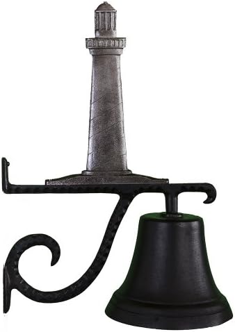 Montague Metal Products 7.75″ Diameter Cast Bell with Ornament, Hanging Bell, Dinner Bell, Heavy Duty Cast Aluminum (Cape Cod Lighthouse) by MontagueMetalProducts