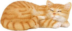 Elenon Cat Garden Statue Decorative for Yard, Orange Tabby Sleeping Cat Figurines Home Lawn Decor, Patio Kitten Tuxedo Statues Pets Memorial Ornament for Cat Lovers by ELENONSTATUE