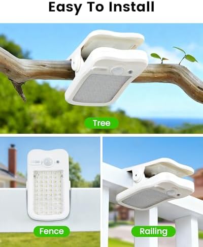 Clip-On Solar Lights Outdoor, Motion Sensor, 6 Pack, White - Image 4