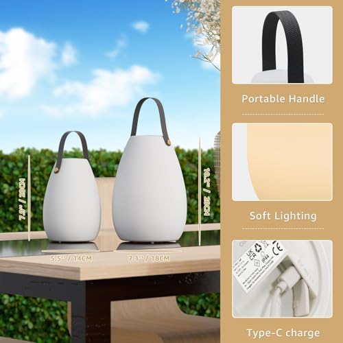 uuffoo 2 Pack Rechargeable Portable Table Lamp with Remote - Image 2