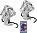 2 Pcs Submersible Fountain Lights - 10W Outdoor Pool Light, RGB Aquarium Lighting, with Remote Control Spotlight, IP68 Waterproof Underwater Pond Lamp, Landscape Light,(10W(220V)) by Unknown