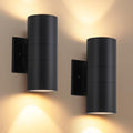 2 Pack Modern Black Outdoor Wall Light, Exterior Wall Sconce by Easyusahome