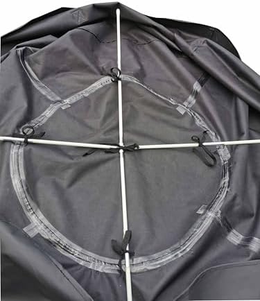 Fire Pit Surround Tabletop, Large | Elevation for Yukon Wood Burning Fire Pit, Powder-Coated Steel/UV-Resistant Outdoor Fabric, Dimensions (DiaxH): 54.10 x 20.8 in, Black - Image 4
