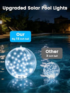 2 Pack Floating Pool Lights, White Solar Powered Pool Ball Light That Float - Image 7