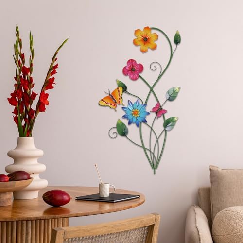 YEAHOME Garden Decor for Outside, 2 Pack 37“ Metal Butterfly Garden Stakes, Spring Wall Decor, Colorful Look & Personalities Flowers Yard Art for Outdoor Lawn Backyard Porch Patio Home Decorations - Image 7