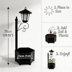 2Pack Solar Planter with Street Lamp Post 2-in-1, 75 cm, Black - Image 3