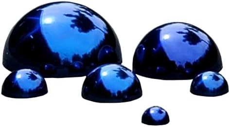 6Pcs Hemisphere Gazing Ball, Stainless Steel Mirror Polished Hollow Half Balls, Seamless Gazing Hemisphere Hollow Floating Reflective Hemisphere for Home Pond Outdoor Wall Decor (Blue) by KOIUGAYK