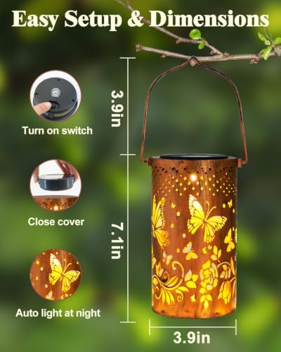 DIBIEECN Birthday Gifts for Women, Solar Lanterns, Butterfly, 4 Pack - Image 4