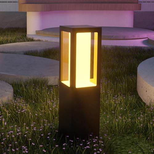 Modern Landscape Path Light Outdoor LED Bollard Fixture Aluminum Housing Pathway with Glass IP65 Waterproof Garden Lawn for Yard Walkway Home Decor by Unknown