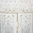 Accent Plus Christmas Decorations Indoor Lantern Decorative Outdoor Christmas Decorations Candle Lantern Moroccan Candle Holders Metal Hanging Lantern, White 5 X 5 X 12 Inches - Image 3