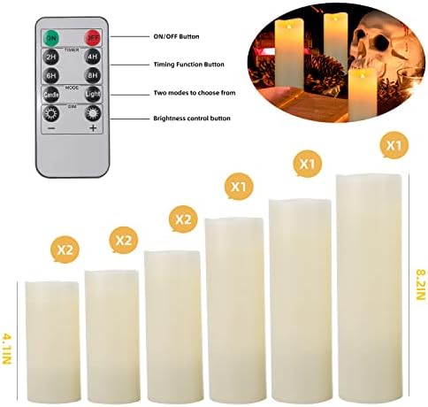 Flameless Battery Operated Led Candles10-Key Remote 24Hours Timer Set of 9 - Image 6