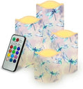 Dragonfly Candle with Remote Control Electric LED Pillar Candle Timer Color Changing Long Lasting 4 Pcs Battery Candles by Uorisanigo