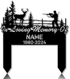 Personalized Hunter Grave Marker in Loving Memory Hunting Dad Memorial Garden Stake 8-24 inch Hunter Dad Loss Gift, Hunter Memorial Gift Loss of Loved One (in Loving Memory Hunting Dad) by Linktee