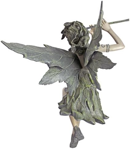 Design Toscano Fairy of the West Wind Shelf Sitting Garden Statue, 19 Inch Tall, Cast Stone Resin, Two Tone Stone Finish - Image 4