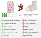 Pack of 4 Easter Eggs Flickering Flameless Candles Bulk Daisy Flower Battery Operated LED Pillar Candles with Remote and Timers for Home Dining Table Decorations - Image 3