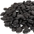 15 lb Black River Rocks for Landscaping, Polished Black Pebbles for Potted Plants & Vases, Large 1-2 Inch Decorative Stones for Garden Beds, Planters & Aquariums Decor by GASPRO