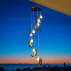 Tryme Solar Moon Wind Chimes Outdoor Solar Lights Windchimes Waterproof Hanging Decorations Gifts for Garden Patio Birthday Thanksgiving Home Party - Image 2