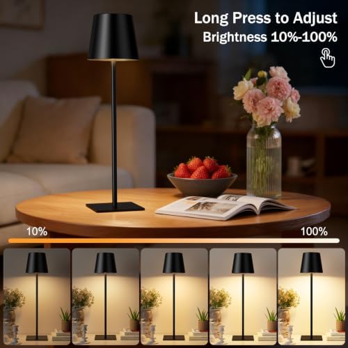 Kakanuo Black Cordless Rechargeable Table Lamps Set of 4 - Image 2