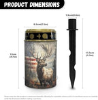 Poceacles Deer American Flag Forest Outdoor Lights Solar Powered Flameless Candle Cemetery Votive Candles Waterproof Outdoor Memorial Candle Solar Stake Lights Home Outdoor Decoration, 2 PCS - Image 6