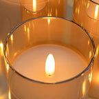 Glass Flameless Candles LED Battery Operated Candles with Remote Set of 3 - Image 3