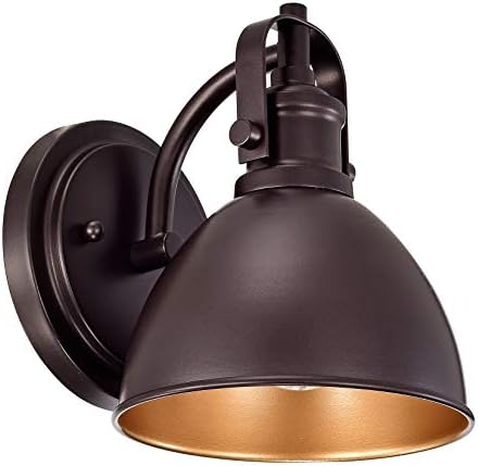 Oil Rubbed Bronze Gooseneck Wall Sconce, 7.5" Rustic Farmhouse Vanity Light, Barn Light Fixture for Bathroom, Bedroom, Garage, Porch, and Entryway by ACLand