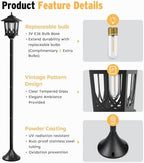 63" Solar Lamp Post Light 2 Pack, Solar Post Lights Outdoor Cool White - Image 3
