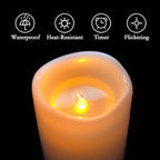 Homemory 4x6 Waterproof Flameless Candles, Remote Timer, White, Set of 6 - Image 5