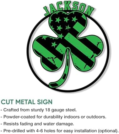 Personalized Irish Metal Sign, Ireland Celtic Shamrock Hanging Sign Welcome Outdoor Porch, Custom Name Wall Fence Patio Yard Home Office Decor, Birthday, St. Patrick’s Day Gift - Image 2