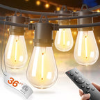 addlon 36FT LED Outdoor String Lights, Waterproof Dimmable Bulbs for Patio by addlon
