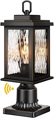VIANIS Dusk to Dawn Outdoor Post Light with Pier Mount Base, Hardwired 120V by VIANISLIGHTING