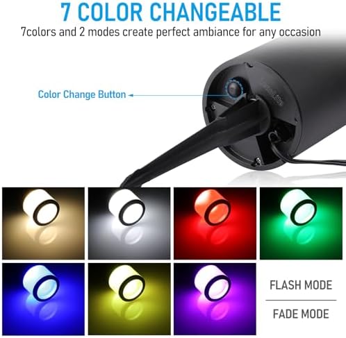 LEONLITE 4-Pack LED Landscape Bollard Path Lighting, RGB, 4.5W - Image 2