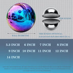 10 inch Stainless Steel Gazing Ball Rainbow Gazing Globe Mirror Reflective Garden Sphere Floating Pond Balls Gazing Ball Colorful and Shiny Home Outdoor Ornament - Image 4