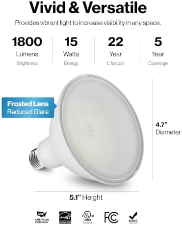 Sunco 6 Pack PAR38 LED Flood Light Bulb, 15W=150W, Dimmable, Waterproof - Image 4