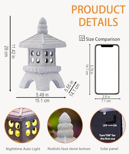 Nacome Bundle of Solar Cat Birdbath and 29CM Solar Pagoda - Image 3