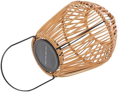 Solar Rattan Hanging Lantern Outdoor Solar Powered Garden Light Decorative Patio Yard Lamp with Battery Box for Porch and Balcony Lighting by CONGARTENO